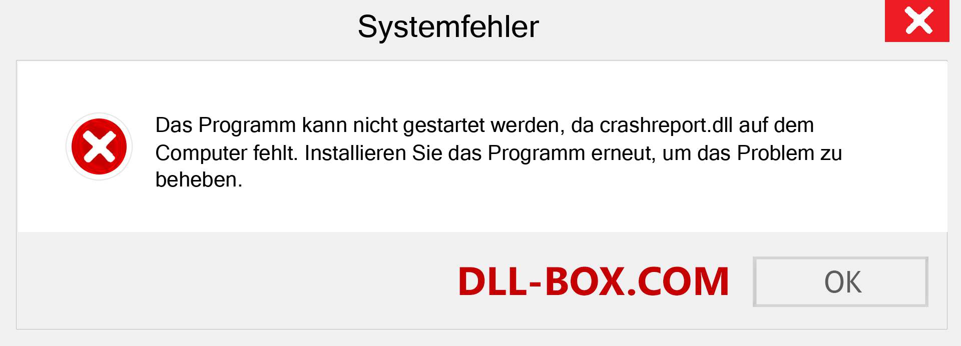 crashreport.dll-Datei fehlt?. Download für Windows 7, 8, 10 - Fix crashreport dll Missing Error unter Windows, Fotos, Bildern