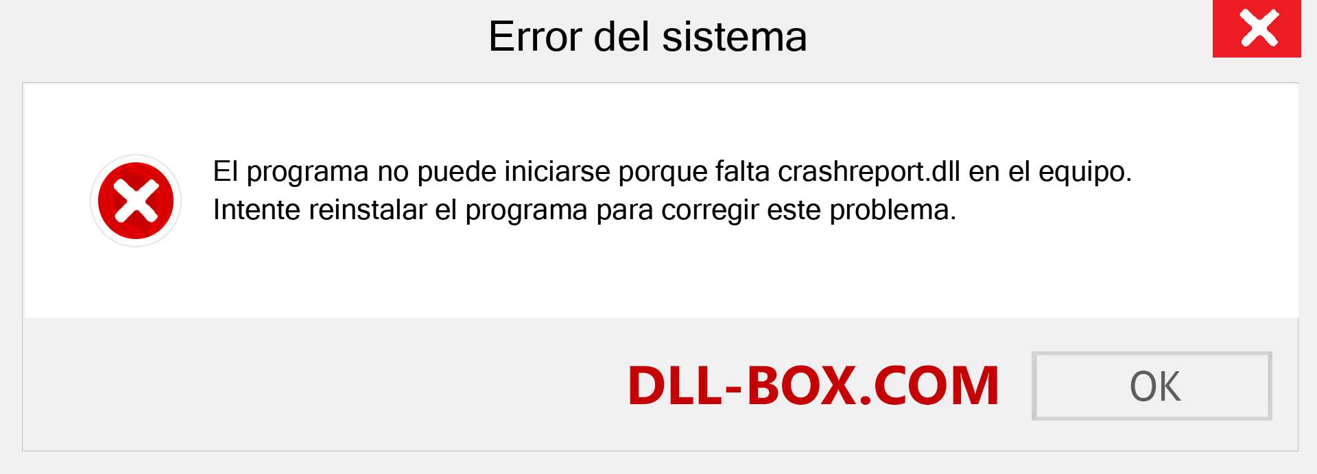 ¿Falta el archivo crashreport.dll ?. Descargar para Windows 7, 8, 10 - Corregir crashreport dll Missing Error en Windows, fotos, imágenes