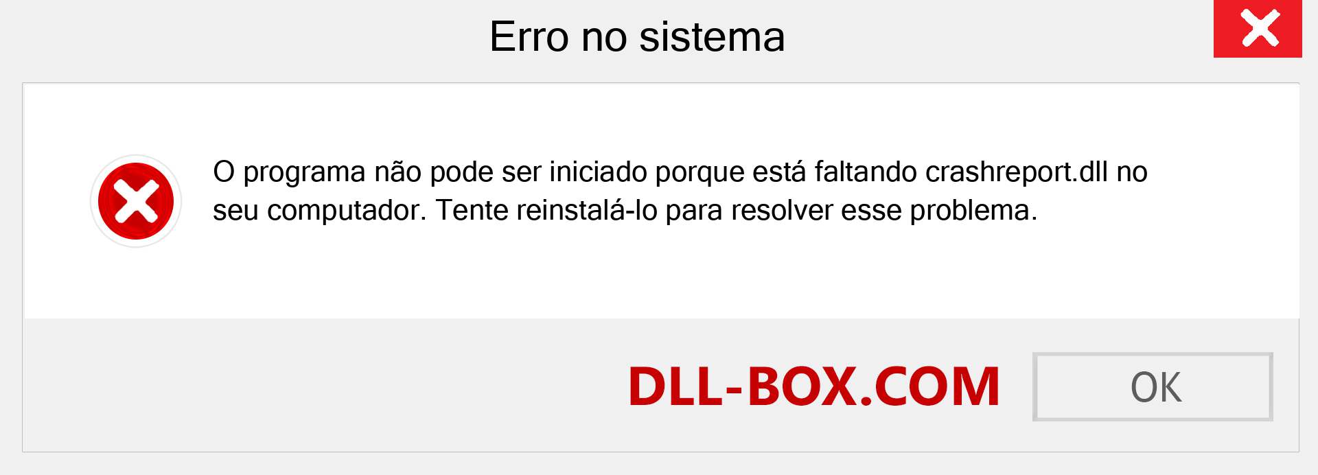 Arquivo crashreport.dll ausente ?. Download para Windows 7, 8, 10 - Correção de erro ausente crashreport dll no Windows, fotos, imagens